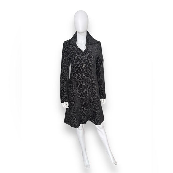 Desigual Black Brocade Coat - Picture 2 of 11